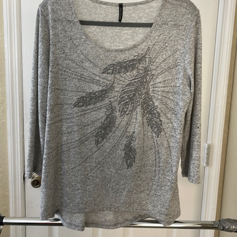 3/4 sleeve office business casual or jeans and boots, either way it’s a nice top
